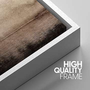 SIGNWIN Framed Canvas Print Wall Art Set Pastel Watercolor Brown Landscape Nature Wilderness Illustrations Modern Art Decorative Nordic Abstract for Living Room, Bedroom, Office - 24"x36"x3 White