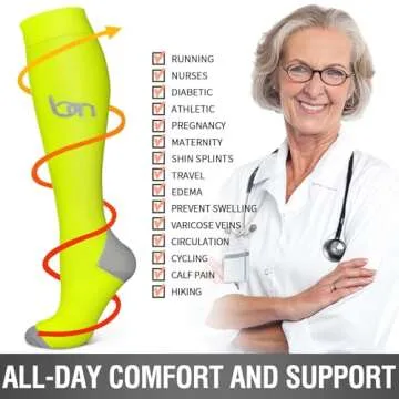 Bluemaple 6 Pack Compression Socks for Circulation Support