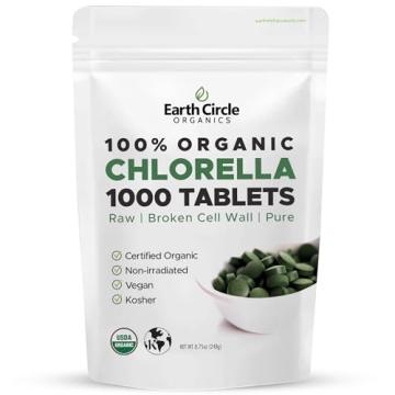 Organic Chlorella Tablets | Kosher | High Potency Supplement, All-Natural Chlorophyll, Pure Green Al...
