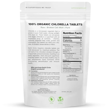 Organic Chlorella Tablets High Potency Superfood Supplement