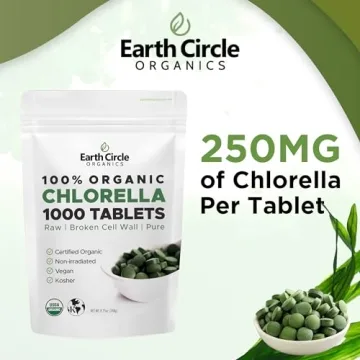 Organic Chlorella Tablets High Potency Superfood Supplement