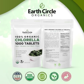 Organic Chlorella Tablets High Potency Superfood Supplement