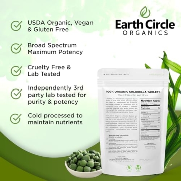 Organic Chlorella Tablets High Potency Superfood Supplement