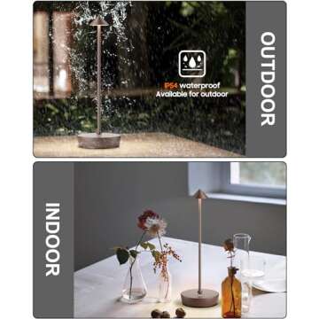 SHANGCAI Cordless Table Lamps Rechargeable, 6000mAh Battery Operated LED Desk Lamp Outdoor Waterproof Portable Touch Dimmable Table Night Light for Patio Restaurant Dining Home Set of 2 Rust