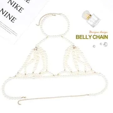 Asooll Pearl Bra Body Chain for Fashionable Women and Girls