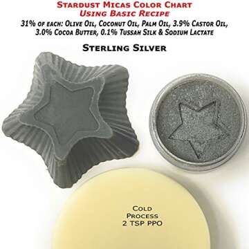 Stardust Micas Pigment Powder Cosmetic Grade Colorant for Makeup, Soap Making, Epoxy Resin, DIY Craf...