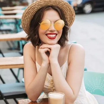 Orange Round Hippie Sunglasses for Disco Parties