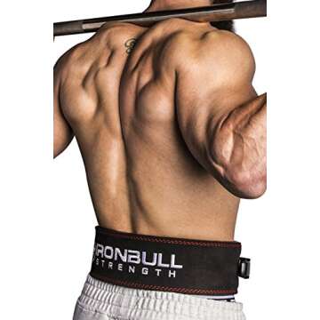 Powerlifting Belt/Weight Lifting Belt PRO - 10mm Lever Buckle - 3-inch Wide Suede Leather - Power Back Support for Weightlifting, Strength Training, Strongman, Gym and Fitness (X-Large, Black/Red)