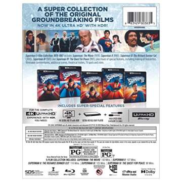 Superman 5-Film Col: I, II, II Donner Cut, III, IV (4K Ultra HD + Blu-ray + Digital) [4K UHD]