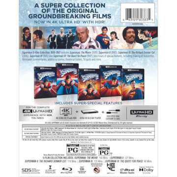 Superman 5-Film Col: I, II, II Donner Cut, III, IV (4K Ultra HD + Blu-ray + Digital) [4K UHD]