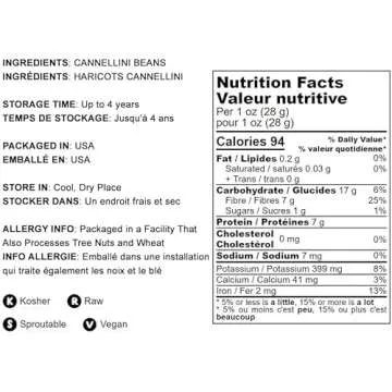 Food to Live - Cannellini Beans, 4 Pounds Dried White Kidney Beans, Sproutable, Vegan, Kosher, Sirtfood, Bulk. Rich in Fiber, Protein. Great for Minestrone Soup, Bean Salad, Stews, White Chili.