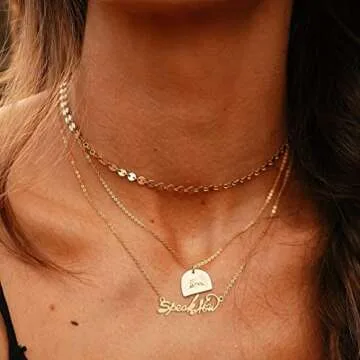NONTAI Gold SWIFT Necklace Taylor Inspired Necklace for Women, SWIFTIE Outfit Jewelry Taylor Choker Necklace For Eras Music