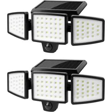 Solar Flood Lights Outdoor with Motion Sensor - 2 Pack