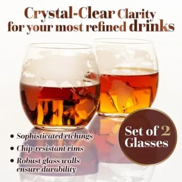 Kemstood 6-in-1 Globe Whiskey Decanter Set - Elegant Gift