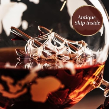 Kemstood 6-in-1 Globe Whiskey Decanter Set - Elegant Gift
