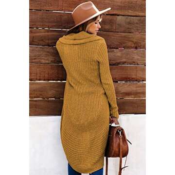 Jayscreate Women's Chunky Knit Cardigan Sweaters Two Ways to Wear Lightweight 2023 Open Front Long S...