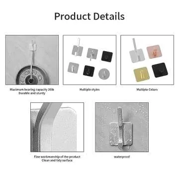 Paoli Heavy Duty Self Adhesive Hooks - Durable Home Solution