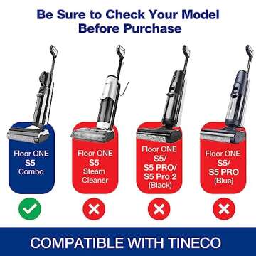 S5 Combo Only, Replacement Brush Roller for Tineco Floor ONE S5 Combo Cordless Wet Dry Vacuum Cleaner Accessories, 2 Brush Roller, 2 HEPA Filters