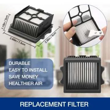 S5 Combo Only, Replacement Brush Roller for Tineco Floor ONE S5 Combo Cordless Wet Dry Vacuum Cleaner Accessories, 2 Brush Roller, 2 HEPA Filters