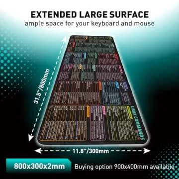 Linux Commands Line Mouse pad - Extended Large Cheat Sheet Mousepad. Shortcuts to Kali/Red Hat/Ubuntu/OpenSUSE/Arch/Debian/Unix Programmer. Non-Slip Gaming Desk mat