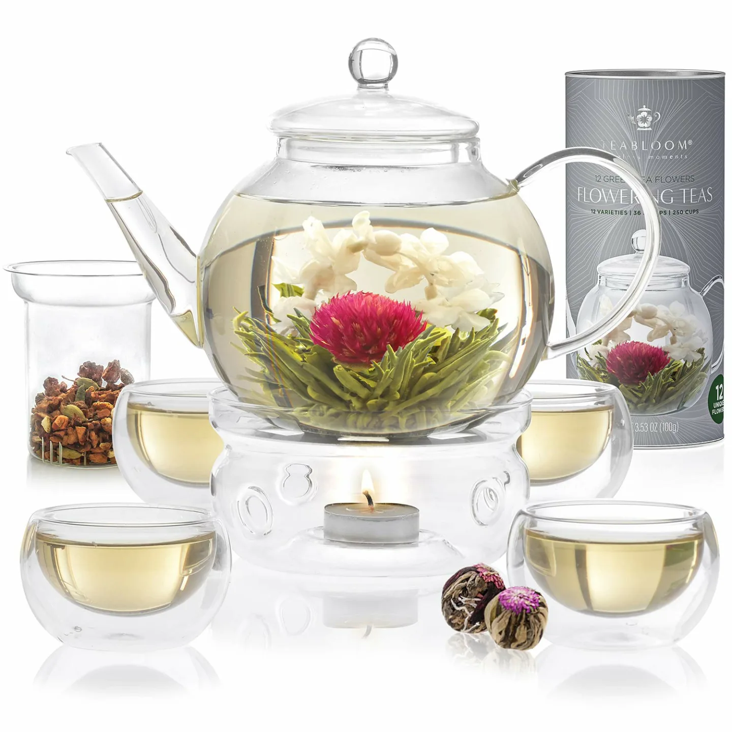 Teabloom Flowering Tea 12 Pack Gift Canister