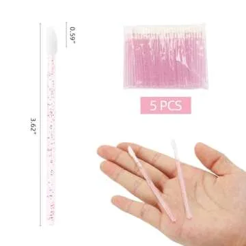 Tbestmax 500 Lip Applicators Disposable Lip Brushes Crystal Lipstick Lip Gloss Wands, Pink