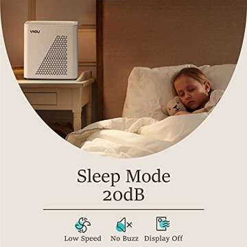 YIOU Air Purifier for Home Large Room up to 547 ft², H13 True HEPA Air Filter 20dB Air Cleaner Odor Eliminator for Allergies Smoke Dust Pollen, White