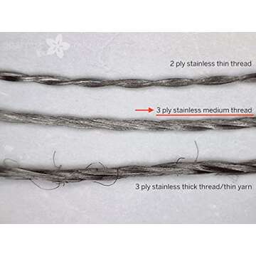 Adafruit Stainless Medium Conductive Thread - 3 ply - 18 meter/60 ft