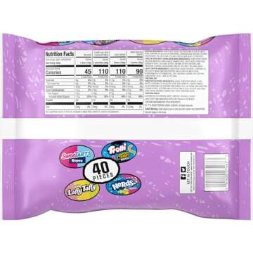 SweeTARTS, Trolli, Laffy Taffy & Nerds Easter Egg Filler Variety Bag, Springtime Easter Candy, 16.5 oz (40 Individually Wrapped Pieces)