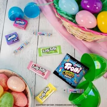 SweeTARTS, Trolli, Laffy Taffy & Nerds Easter Egg Filler Variety Bag, Springtime Easter Candy, 16.5 oz (40 Individually Wrapped Pieces)