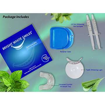 Bright White Smiles Teeth Whitening Kit | LED Light Activated Teeth Whitener | with 2X 5ml 35% Carba...