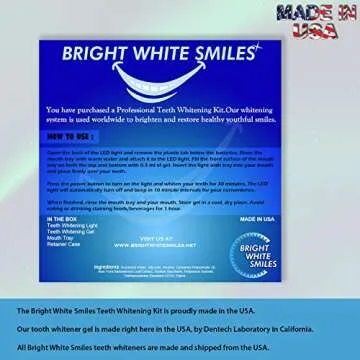 Bright White Smiles Teeth Whitening Kit | LED Light Activated Teeth Whitener | with 2X 5ml 35% Carbamide Peroxide Gel Syringes | Comfort Fit Mouth Tray & Case | for Home Use | Professional Results