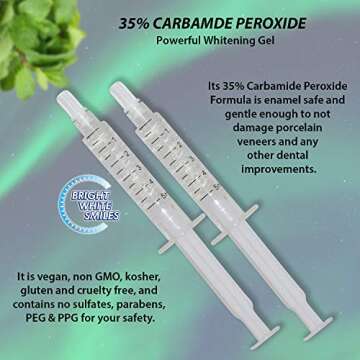 Bright White Smiles Teeth Whitening Kit | LED Light Activated Teeth Whitener | with 2X 5ml 35% Carbamide Peroxide Gel Syringes | Comfort Fit Mouth Tray & Case | for Home Use | Professional Results