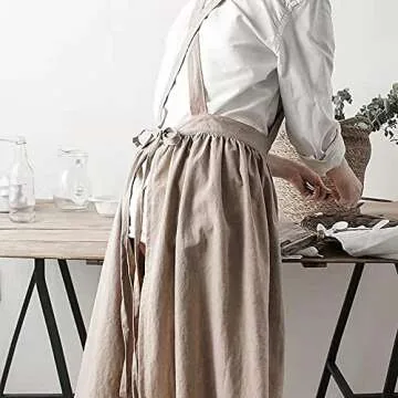 Stylish SF-ZXTINP Cotton & Linen Kitchen Aprons with Pockets