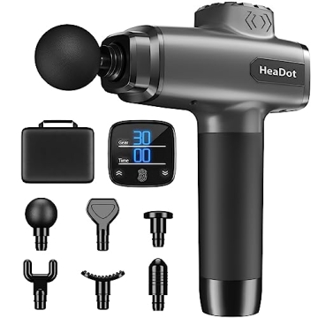 HeaDot Deep Tissue Massage Gun 30 Speeds 6 Heads Quiet