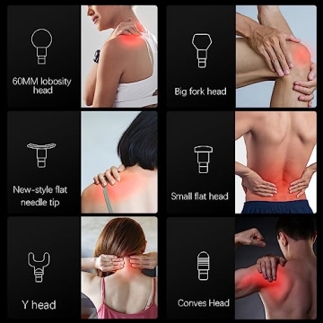 HeaDot Deep Tissue Massage Gun 30 Speeds 6 Heads Quiet