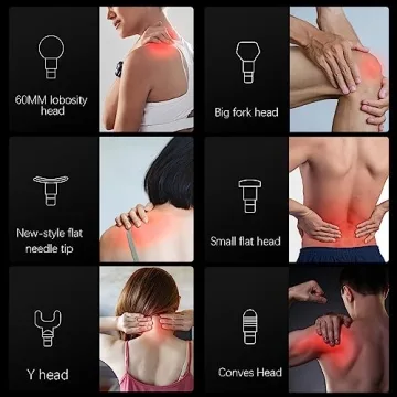 HeaDot Deep Tissue Massage Gun 30 Speeds 6 Heads Quiet