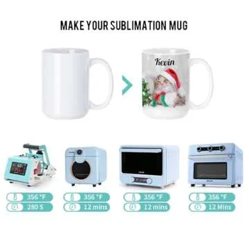 PYD Life 8 Pack 15 OZ Sublimation Ceramic Mugs Blanks Coffee Mugs White Photo Cups Bulk for Cricut Mug Press Print