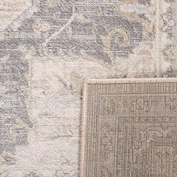 SAFAVIEH Brentwood Collection Area Rug - 9' x 12', Cream & Grey, Medallion Distressed Design, Non-Shedding & Easy Care, Ideal for High Traffic Areas in Living Room, Bedroom (BNT865B)