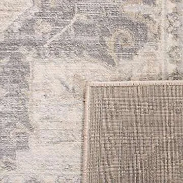 SAFAVIEH Brentwood Collection Area Rug - 9' x 12', Cream & Grey, Medallion Distressed Design, Non-Shedding & Easy Care, Ideal for High Traffic Areas in Living Room, Bedroom (BNT865B)