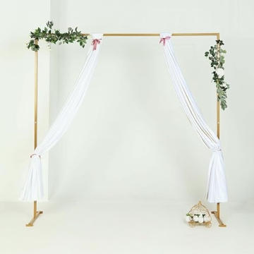 8Ft Gold Metal Wedding Arch - Elegant & Durable for Events