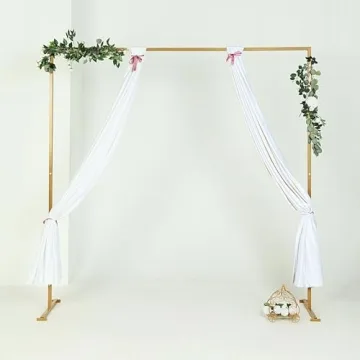 8Ft Gold Metal Wedding Arch - Elegant & Durable for Events
