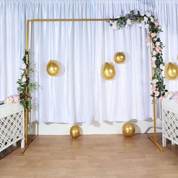 8Ft Gold Metal Wedding Arch - Elegant & Durable for Events
