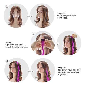 Dreamlover Colored Hair Extensions for Kids, Hair Accessories for Girls, Crazy Hair Day Accessories, 24 Pieces