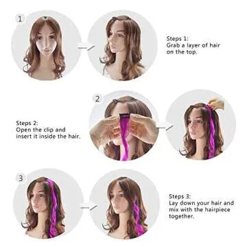 Dreamlover Colored Hair Extensions for Kids, Hair Accessories for Girls, Crazy Hair Day Accessories, 24 Pieces