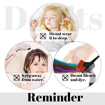 Dreamlover Colored Hair Extensions for Kids, Hair Accessories for Girls, Crazy Hair Day Accessories, 24 Pieces