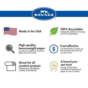 Savage Seamless Paper Backdrop - 26x36 ft, Eco-Friendly Photography