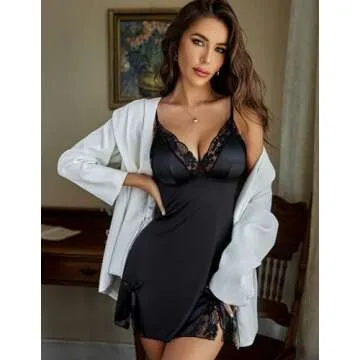 Avidlove Sexy Black Lace Chemise Wedding Gifts for Her
