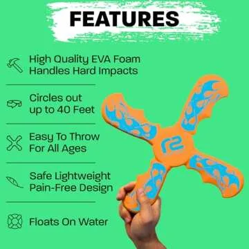 Boomerang for Kids - Easter Gifts for Boys & Girls All Ages - Best Easter Basket Stuffers & Fun Kid Gift Ideas - Outdoor Toys - Fun Children Birthday Party Favors - Valentines Day Gifts For Kids