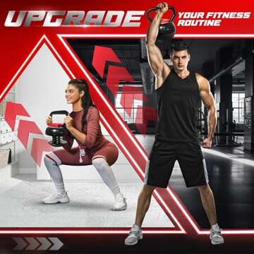 Yes4All Adjustable Kettlebell Cast Iron, Kettlebells Adjustable Weight with Multiple Weight Load - Maximum 40lbs